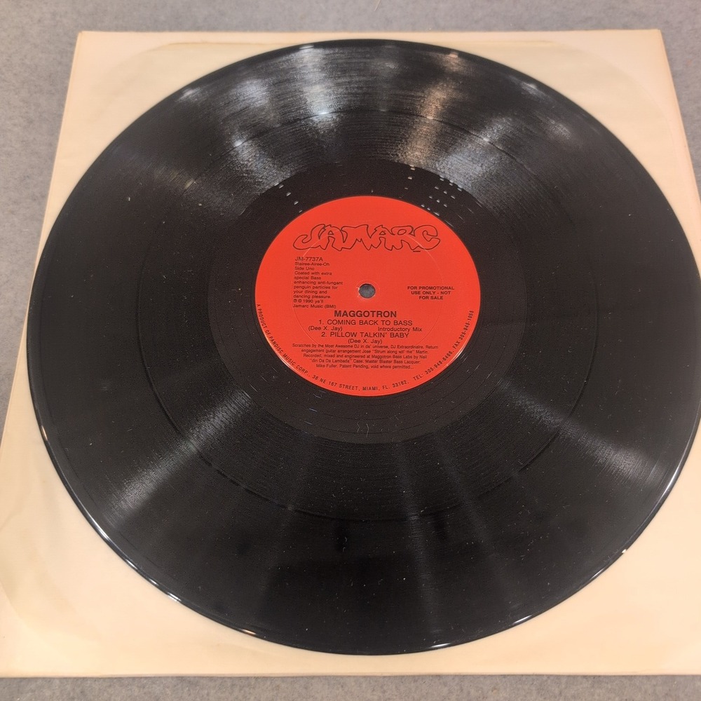 Maggotron Coming Back To Bass Pillow Talkin Baby 12" Vinyl Jamarc Records 1990 - Picture 3 of 4